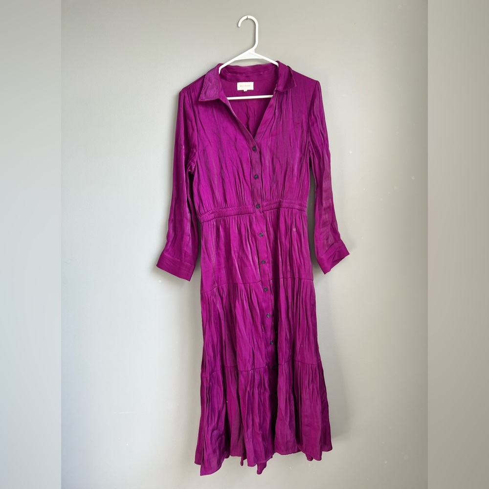 MELLODAY Fuchsia Long Sleeve Dress